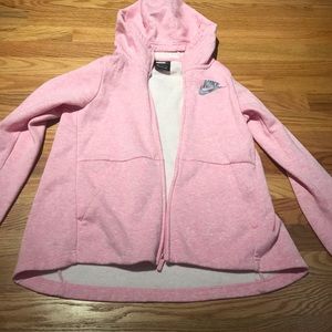 Girls Nike Pink Heather zip up sweatshirt